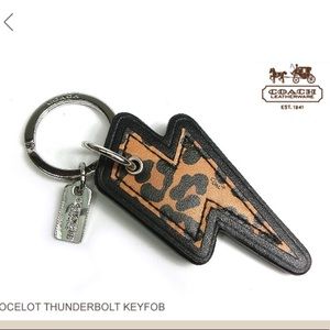 NWT! Coach Animal Print Lightning Bolt Key Fob
